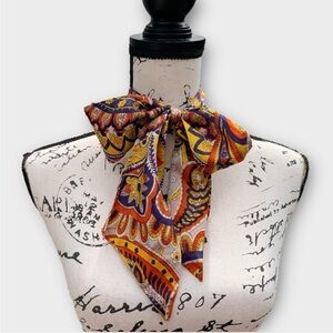 Vintage 70s Hand Crafted
Paisley Neck  Scarf  Tie